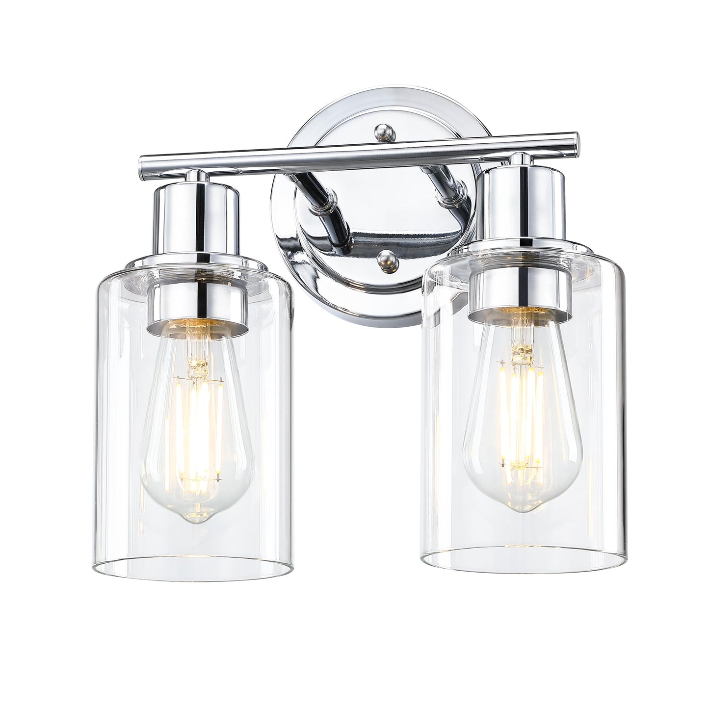 2-Light Chrome Bathroom Vanity Light Fixture Over Mirror,Chrome Vanity Lights for Bathrooms,2 Bulb Bathroom Wall Light Over Sink