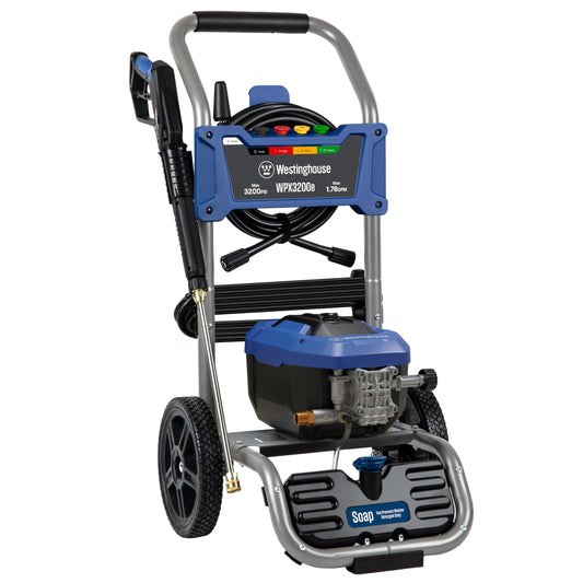 Westinghouse WPX3200e Electric Pressure Washer, 3200 Max PSI and 1.76 Max GPM, Universal Motor, Onboard Soap Tank, Spray Gun and Wand, 5 Nozzle Set, for Cars/Fences/Driveways/Homes/Patios/Furniture