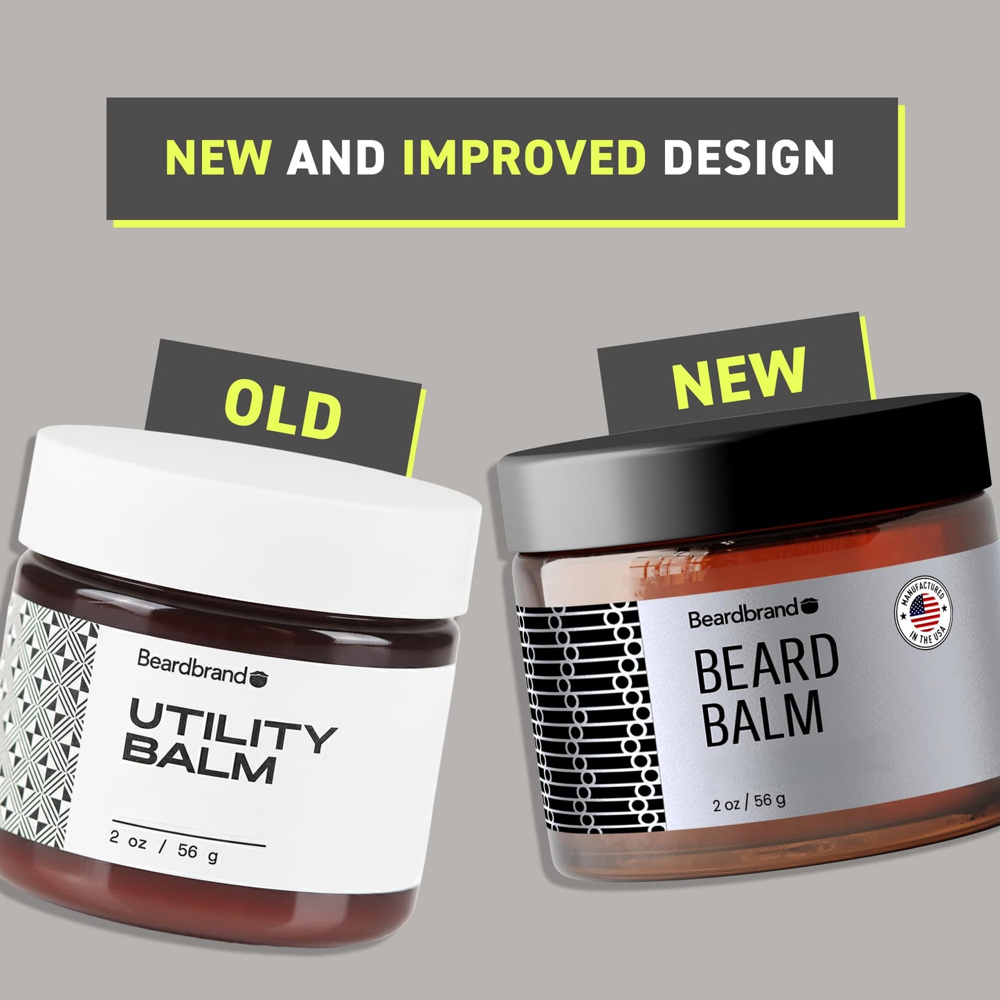Beard Balm for Men - Utility Balm Travel Pack - Supports Thicker Beard, Lumber Yard Scent, Natural Ingredients Butter Reduces Dryness & Enhances Look - 2 oz