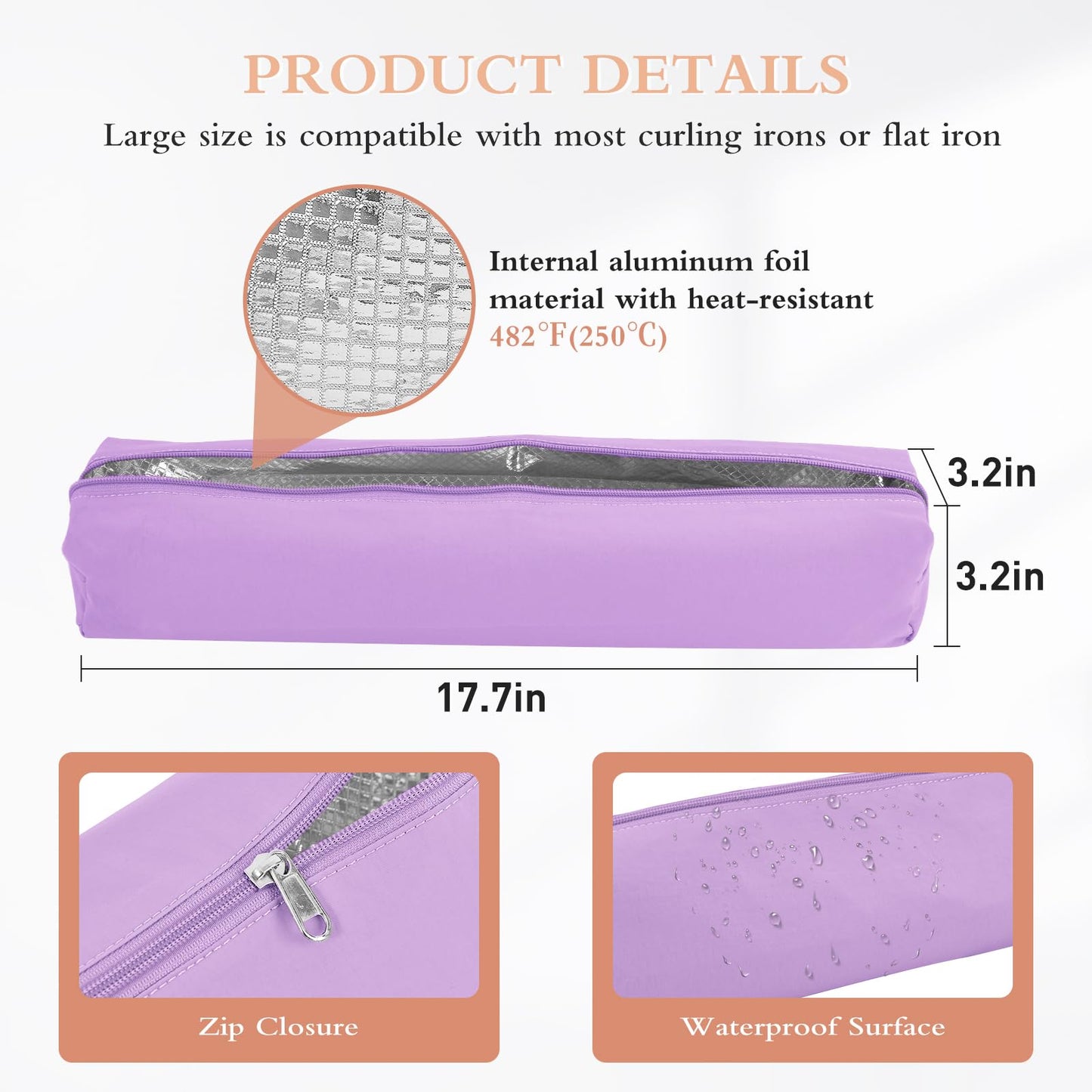 Suafrnut Professional Hot Hair Tools Organizer Bag Portable Travel Heat Resistant Storage Case Pouch for Curling Irons, Flat Iro