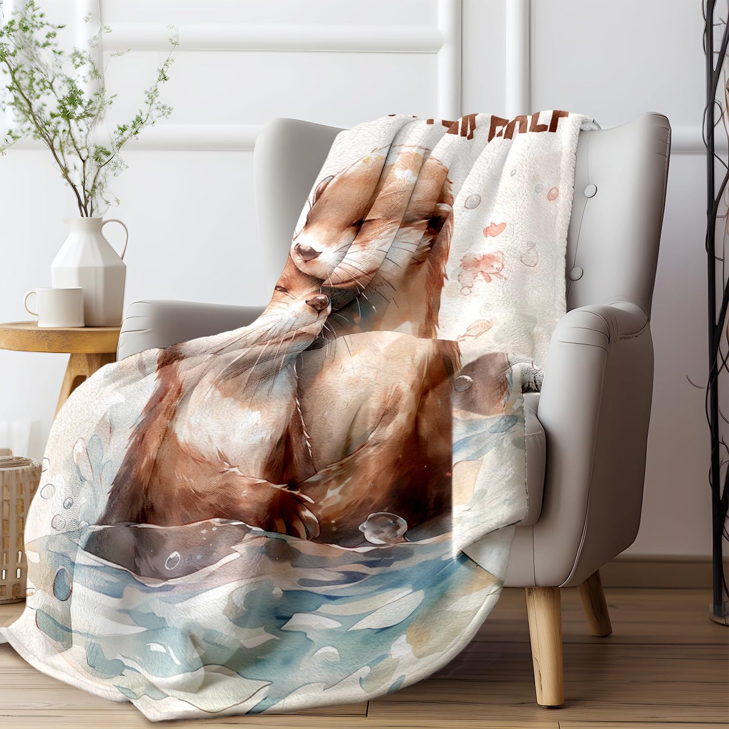 HeartGlint Romantic Gifts for Girlfriend Boyfriend Birthday, I Love You Gifts for Her Him, Soft Flannel Love Otter Blanket, Anniversary Birthday Gifts for Girlfriend Boyfriend Her Him