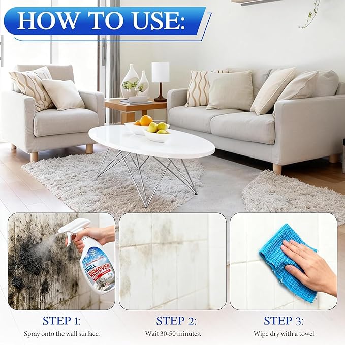 Highly Effective Removal Spray, 8.46 Fl.oz Wall Cleaner Spray, Dirt, Dust And Stain Remover, for Wood, Tile, Fabric, Bathrooms, Kitchens, Long-Term Protection