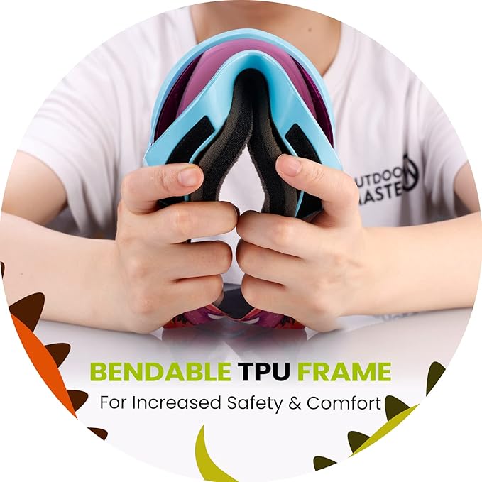 OutdoorMaster Kids Ski Goggles - Helmet Compatible Snow Goggles for Boys & Girls with 100% UV Protection