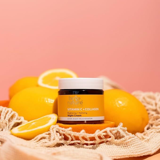 By Nature Face Night Cream - Vitamin C + Collagen PM Moisturizing Facial Lotion for Women (2 Oz)