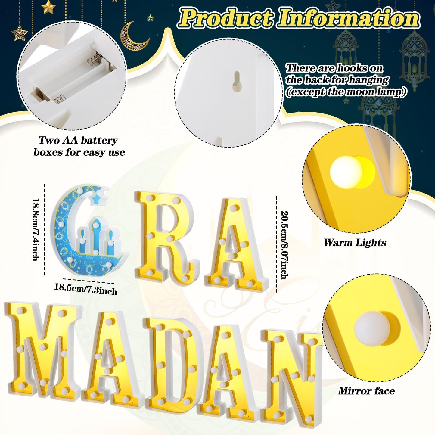 Aurelema Anniversary Decorations LED Letter Sign Lights Battery Powered Table Decorations for Party Club Restaurant Wall Decor