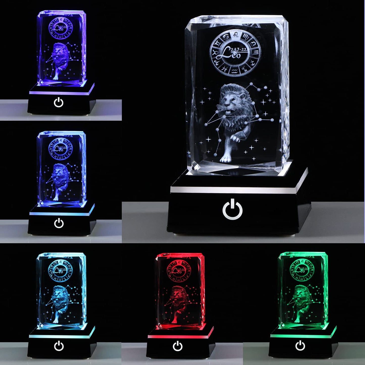 3d Crystals Leo Zodiac Astrology Gifts For Women Men,Leo Glass Figurine Decor Constellation Stuff July Auguest Birthday Gifts For Girlfriend Woman Aunt Wife Keepsake Sign Decor Symbolic: Sober