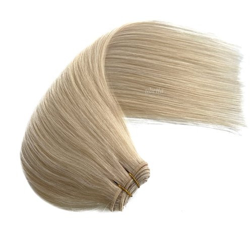 Sew in Hair Extensions Real Human Hair,Blonde Weft Hair Extensions Human Hair Bundles Hand Tied Weft Hair Extensions Human Hair 22 Inch 120G Sew in Weft Hair Extensions for Women