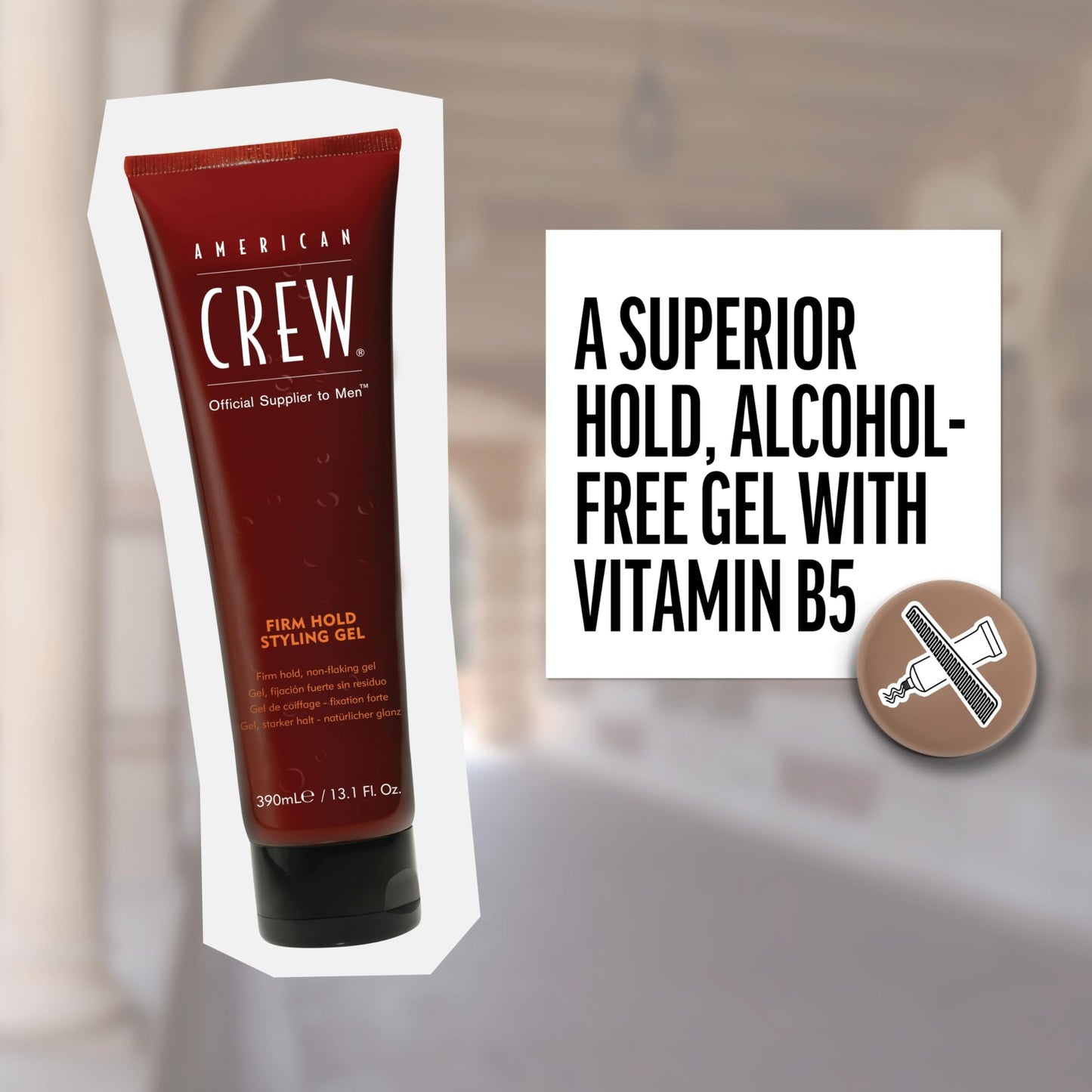 American Crew Men's Hair Styling Gel, Firm Hold, Non-Flaking, 8.4 fl oz