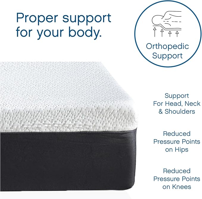 Cool Gel 12 Inch Full Size Mattress Memory Foam Medium Firm, Gel Memory Foam Mattress Full Matress Cooling, Made in the USA, 12" Depth with Pressure Relief, CertiPUR-US Certified No Fiberglass, Bed