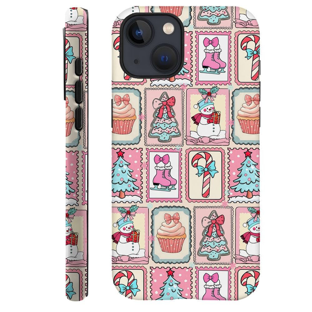 DAIZAG Case Compatible with iPhone 15,Durable Shock Protection Cover for Girl Women,Christmas Tree Cute Snowman