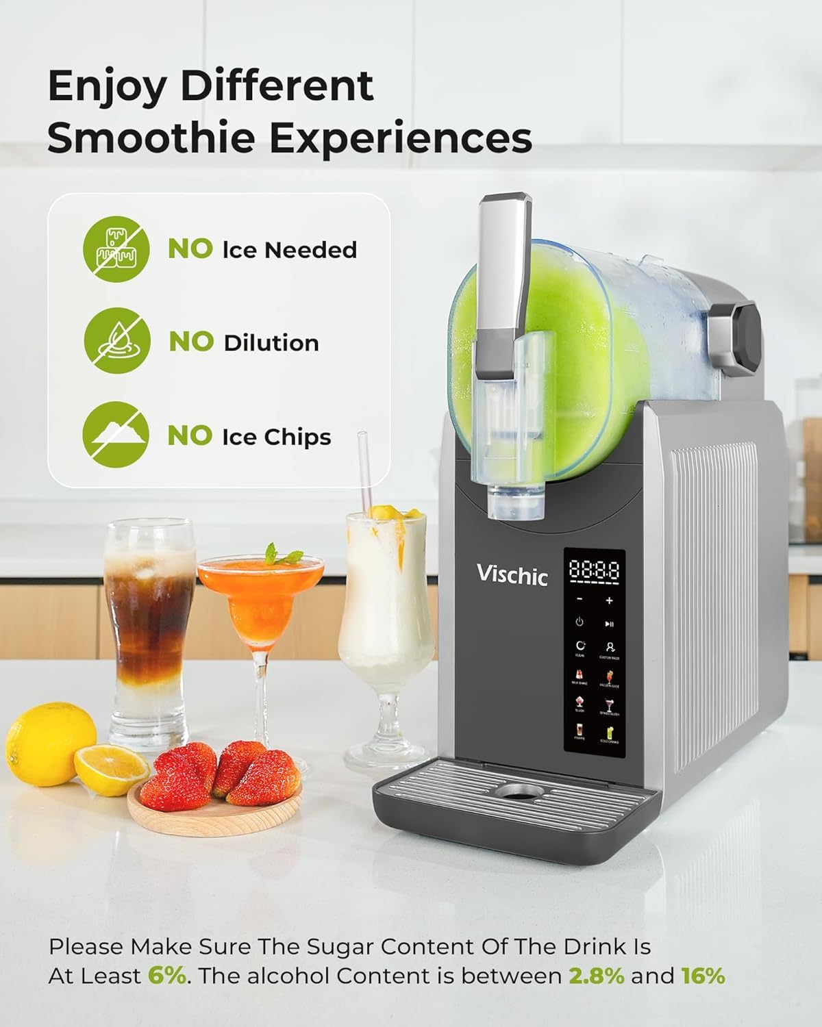 Slushy Machine for Home Use with 7 Preset Programs & Auto Cleaning Function, Frozen Drink Maker Easy to Make Slush Margarita Frappés Cocktail & More, 4H Fresh, 68oz for 7- People