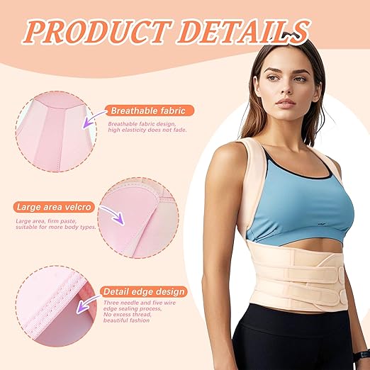 TEE TEA Posture Corrector for Women & Men – Adjustable Back Support Brace for Neck, Shoulder & Spine Muscle Relief – Improve Posture, Comfort & Confidence – Invisible & Comfortable Design (Beige, Large)