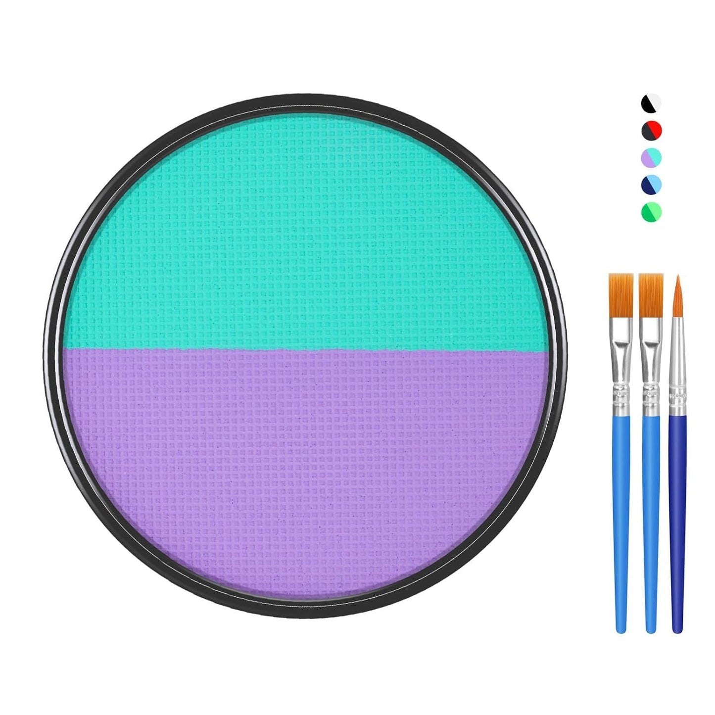 FREEORR Purple Cyan Face Body Paint Makeup Foundation 30 g, Water Activated Cream to Powder Face Body Paint Makeup for Halloween