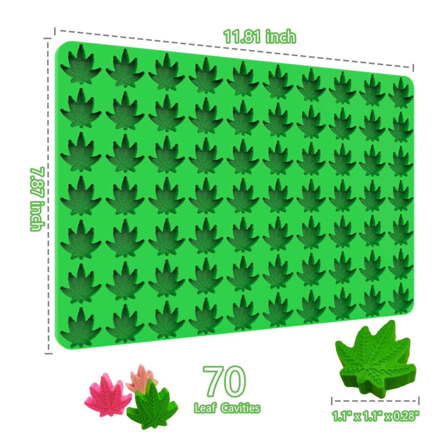 Tadonyny Leaf Silicone Molds For Chocolate Gummy Candy, Leaf Wax Melts Molds with Scraper (leaf)
