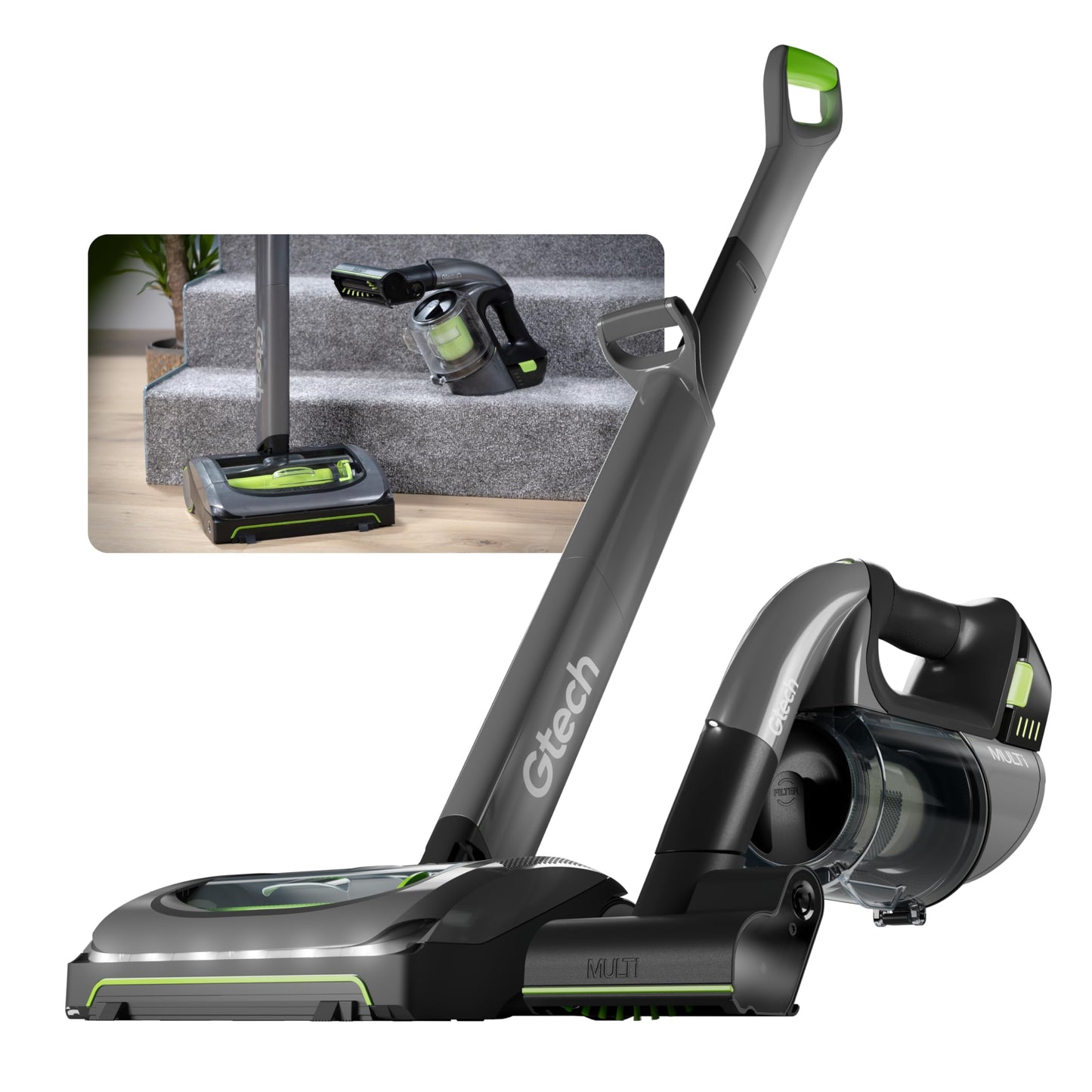 Gtech AirRam MK2 and Multi MK2 Cordless Vacuum Cleaner Bundle - Includes The AirRam 2 Upright and The Multi Portable Handheld -