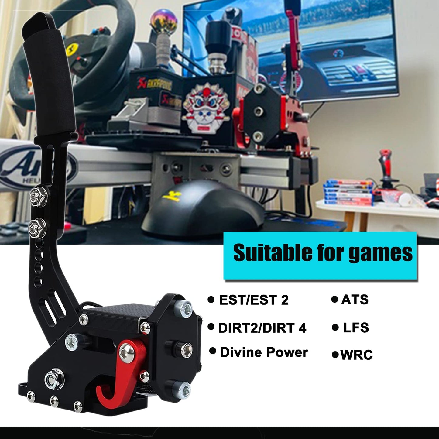 Obokidly Upgrade USB Handbrake Support G920 Compatible With XBOX ONE/XBOX ONE S For Simracing Game Sim Rig With Clamp Also Suitable For PC (Black)