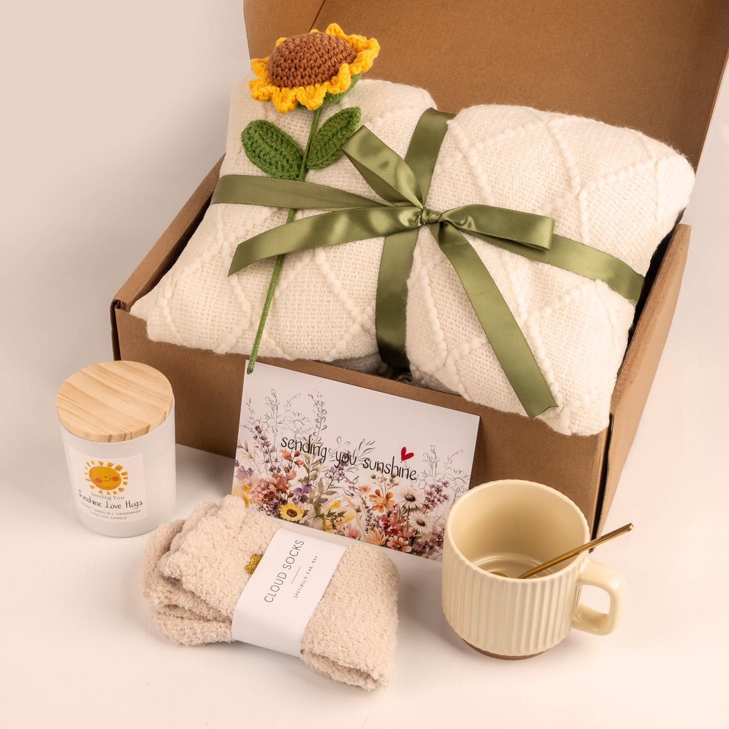 Anforsun Gift Baskets for Women, Unique Birthday Gifts for Women, Best Friend Birthday Gifts, Get Well Soon Gift Basket，Sending Sunshine Gifts Sunflower Gifts, Thinking of You Care Package