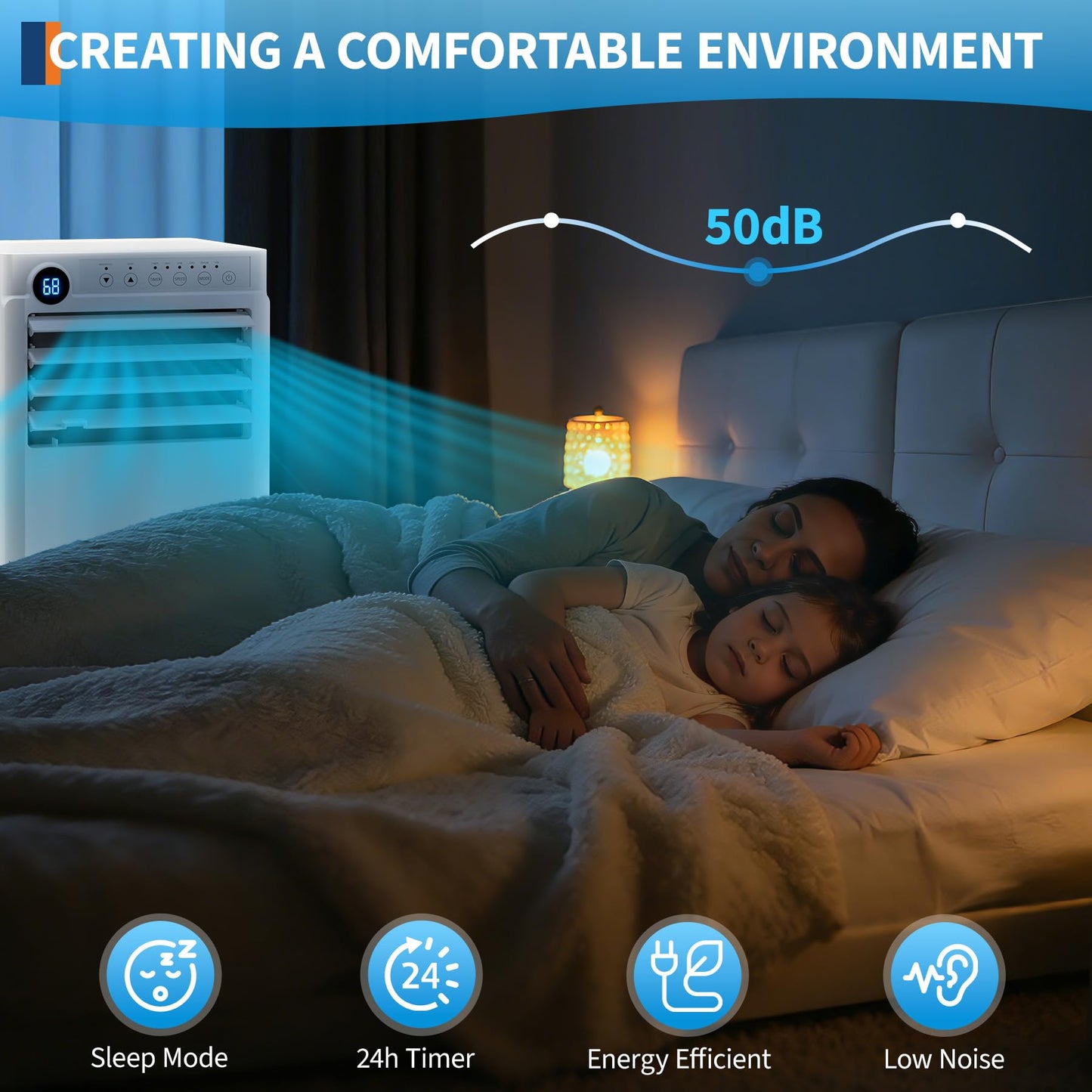 Portable Air Conditioners 8,000 BTU, 4-IN-1 Portable AC Unit for Rooms to 350 Sq. Ft. with Cooling, Dehumidifier, Fan & Sleep Modes, LED Display, 24H Timer, Remote Control, Installation Kits Included