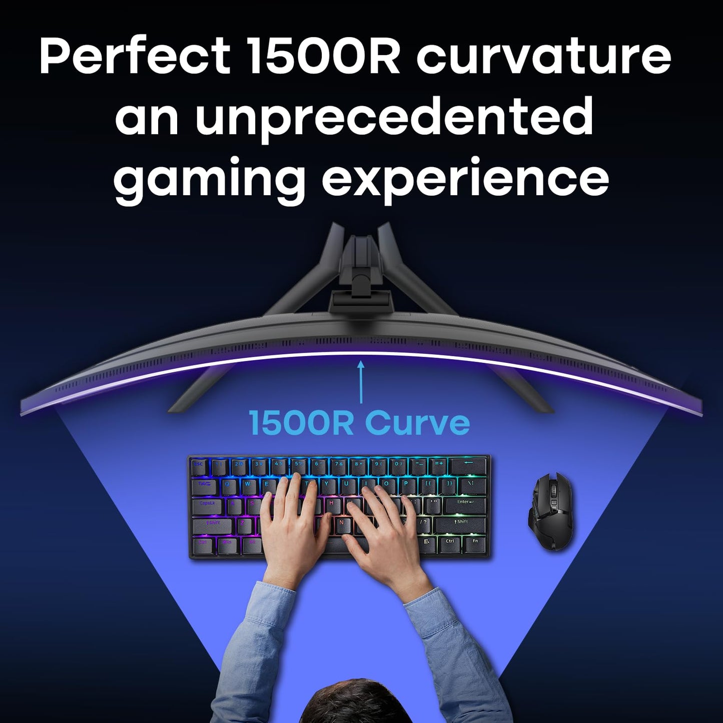 Amzfast 34 Inch Curved Monitor 200Hz UWQHD (3440x1440) Gaming Monitor, 1ms G-SYNC Compatible, 1500R, PIP/PBP, 131% sRGB, Tilt/Swivel/Height Adjustable,TÜV Rheinland, VESA Mount, HDMI 2.1, AMZG34C8Q