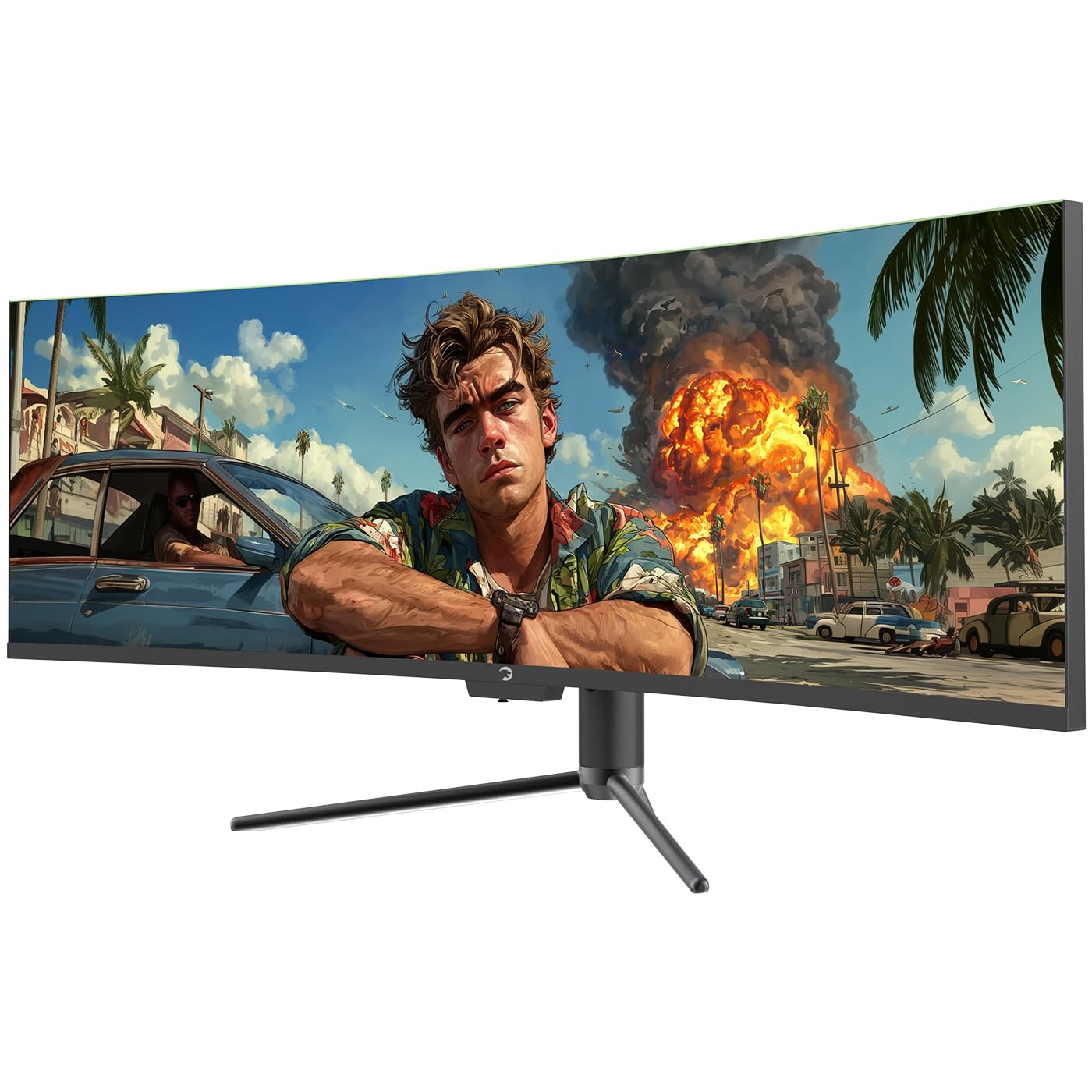 GAMEPOWER DQ49 inch Curved Ultrawide Gaming Monitor, 1Ms, 120Hz Refresh Rate, 32:9, DQHD, 5K 5120x1440p, R1800, 99% sRGB, HDR400, DisplayPort, HDMI, FreeSync, Gsync, Height - Tilt Adjustable
