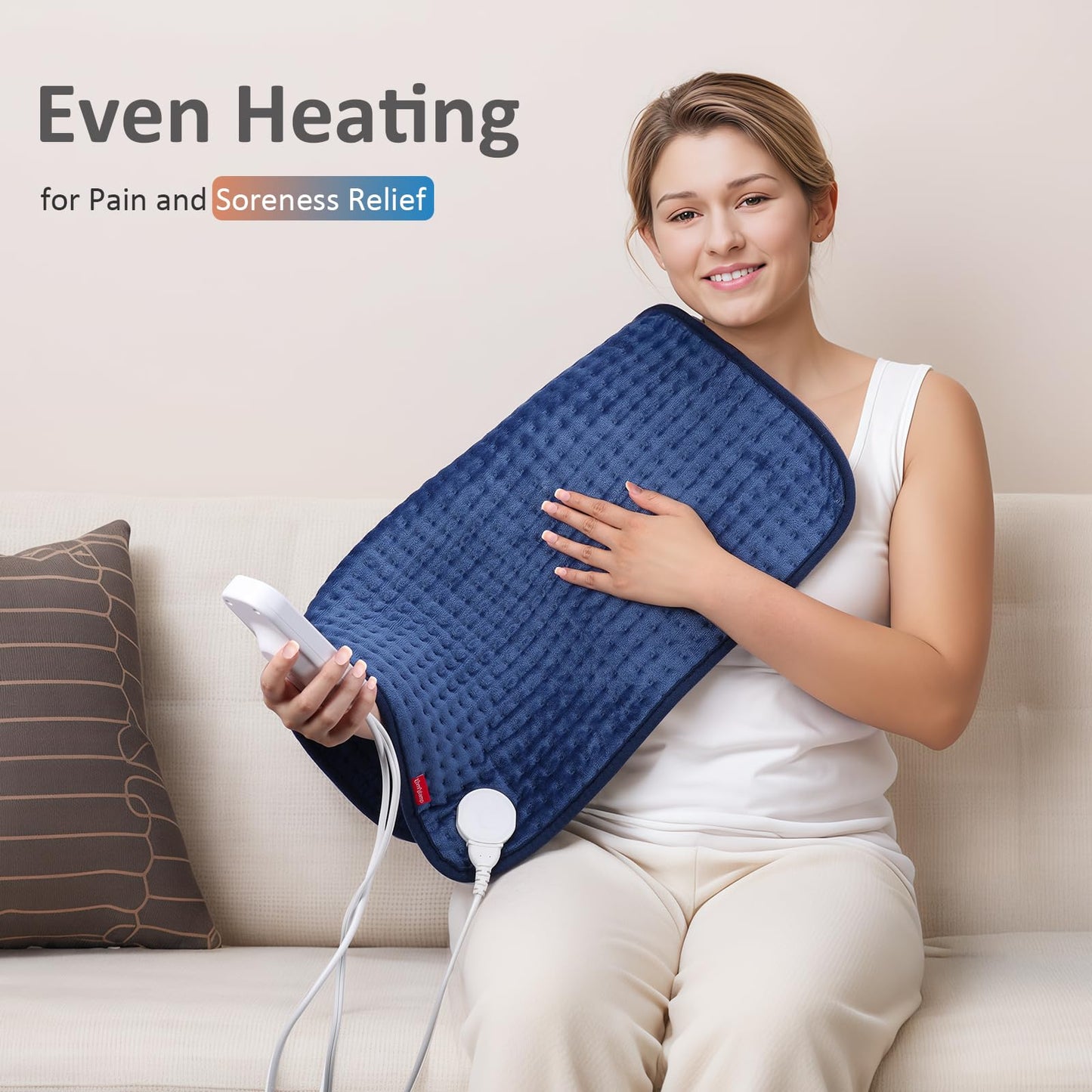 Comfytemp Ultra-Wide Heating Pad for Back & Cramps, Mothers Day & Birthday Gifts for Women Mom, Electric Heat Pad for Neck & Shoulder, Auto Shut Off, Machine Washable, 20×24"