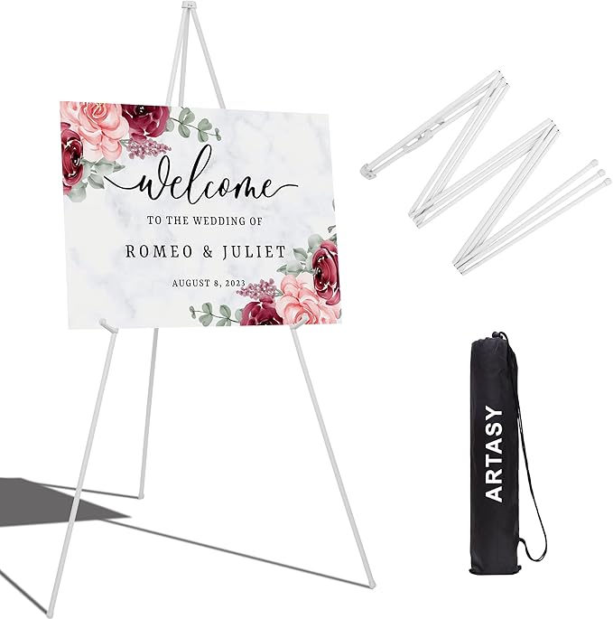 ARTASY 63" Easel Stand for Wedding Signs, Posters, Portable Artist Easel for Painting Canvas, Tripod for Home and Office, ...