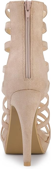 Allegra K Women's Stiletto Platform Heels Strappy Gladiator Heel Sandals