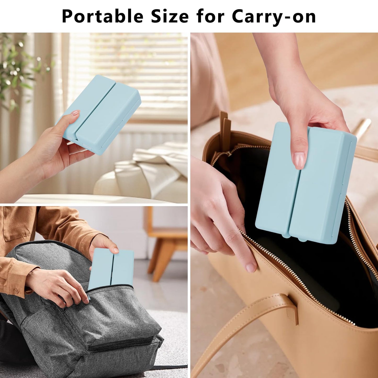 FYY 2 Pcs Daily Pill Organizer, 7 Compartments Portable Pill Case Travel Pill Organizer,[Folding Design] Pill Box for Purse Pocket to Hold Vitamins,Cod Liver Oil,Supplements and Medication-Blue
