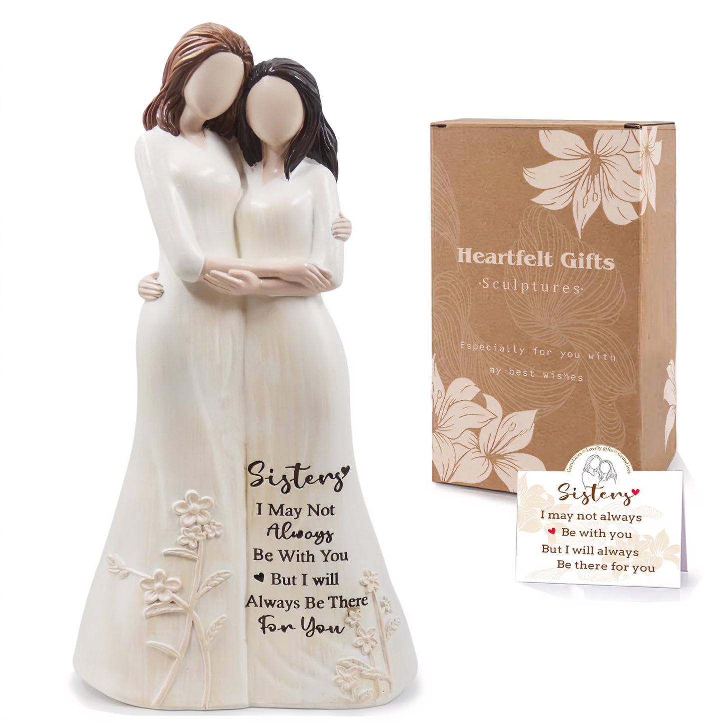 GemsLives Sister Birthday Gifts for Women, Sister Figurines from Sister, Sister-in-Law, Bestie, Friendship Gifts for Christmas, Mother's Day, Sisters Day