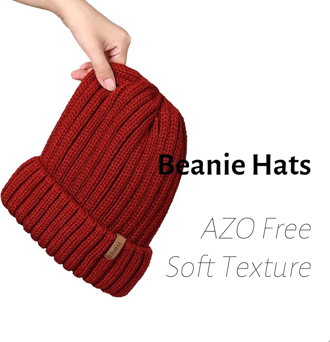 FURTALK Winter Hats for Women Fleece Lined Beanie Knit Chunky Womens Snow Cap