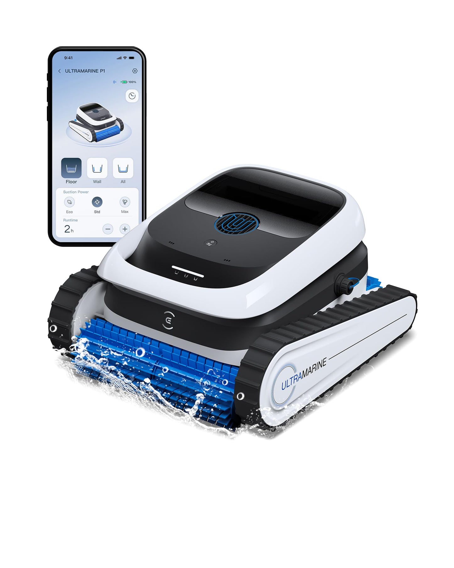 ECOVACS Ultramarine P1 Care Kit Pool Cleaner Robot, 4800GPH UltraPure Suction, Dual-Layer Filtration, 180 Min Runtime, SmartNavi Navigation, App Control, Cordless Pool Vacuum for Floor & Wall