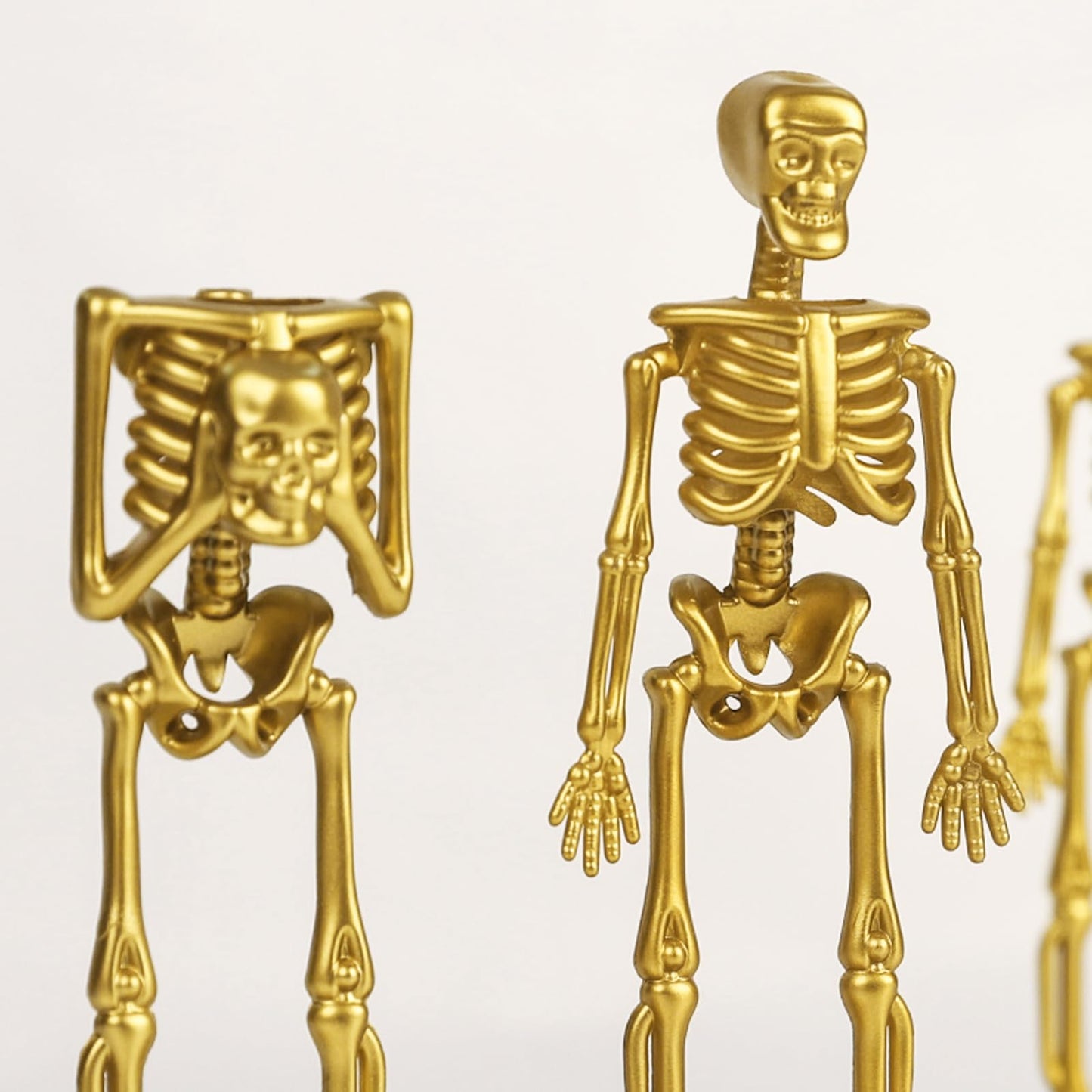 ORIENTAL CHERRY Halloween Party Supplies - Golden Best Costume Skeleton Trophies for Kids Adults Contest Awards Prizes - 4 Pack