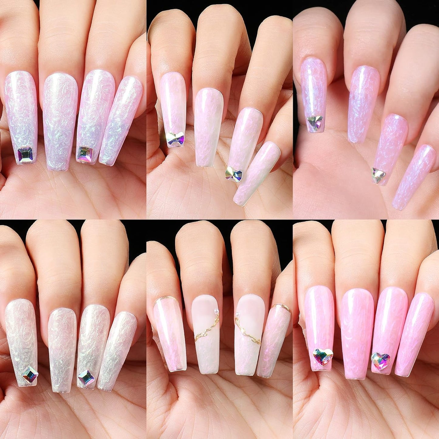 AIMEILI Gel Nail Polish Soak Off U V LED Hema Free Pearl Gel Polish Colors for Nail Art DIY Gel Nail 6 x 8 ML-Kit Set 43