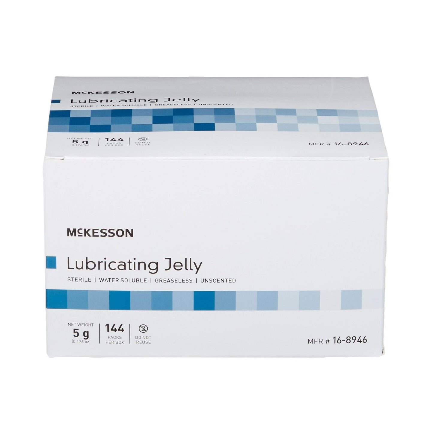 McKesson Lubricating Jelly, 5 g [144 Count] Water Based Non-Sticky Lube, Water Soluble Lubricant Gel - for Surgical, Medical, Personal – Sterile Individual Packets