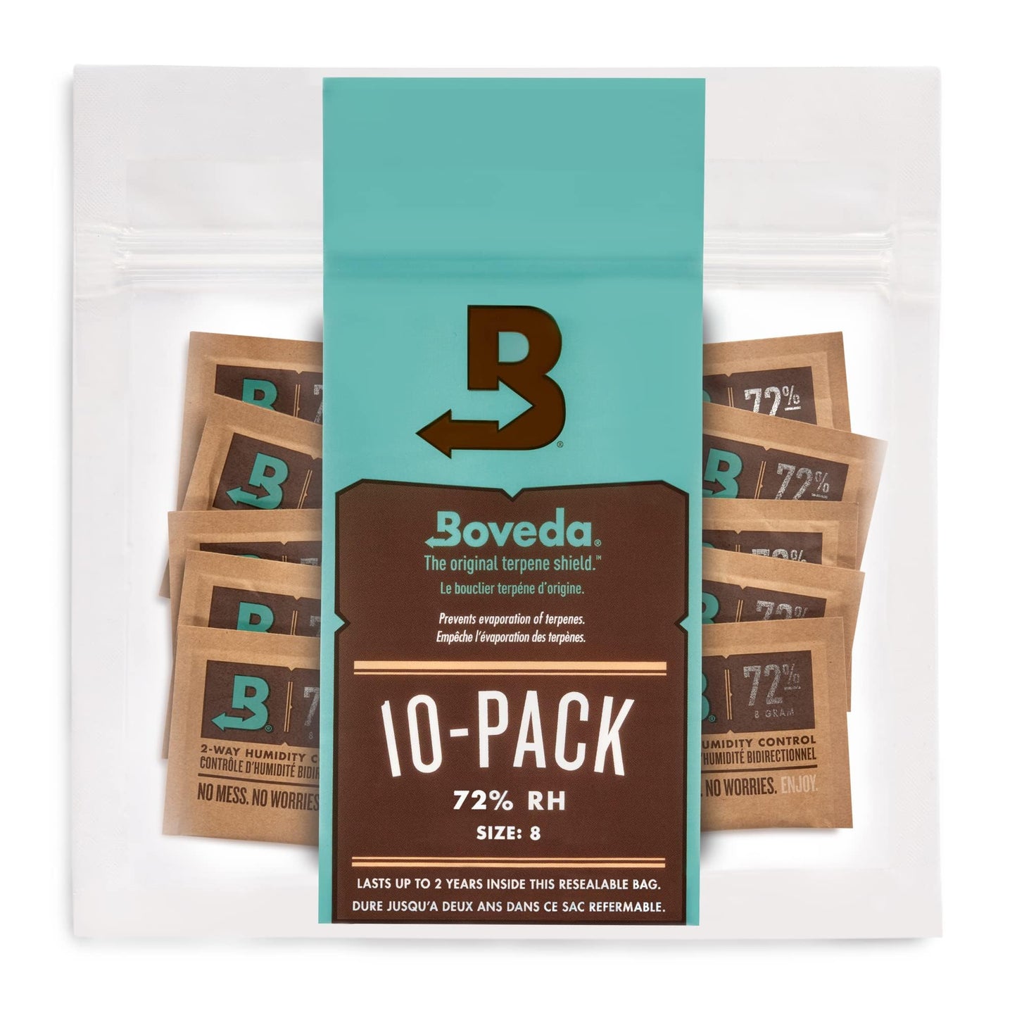 Boveda 72% Rh 2-Way Humidity Control - Restores & Maintains Humidity - All In One Solution For Humidification- Patented Technolo