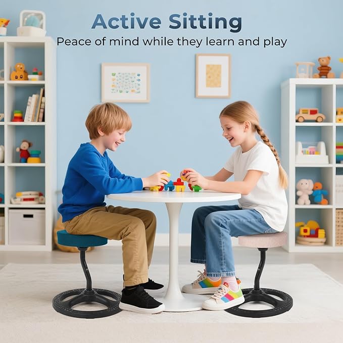 Upaloop ADHD Chair for Kids, Yoga Chairs for Adults, Wobble Stool Active Flexible Seating Desk Chair with Non-Slip Base and Washable Seat Cover for Stability, Balance, Yoga, Office, School, Classroom