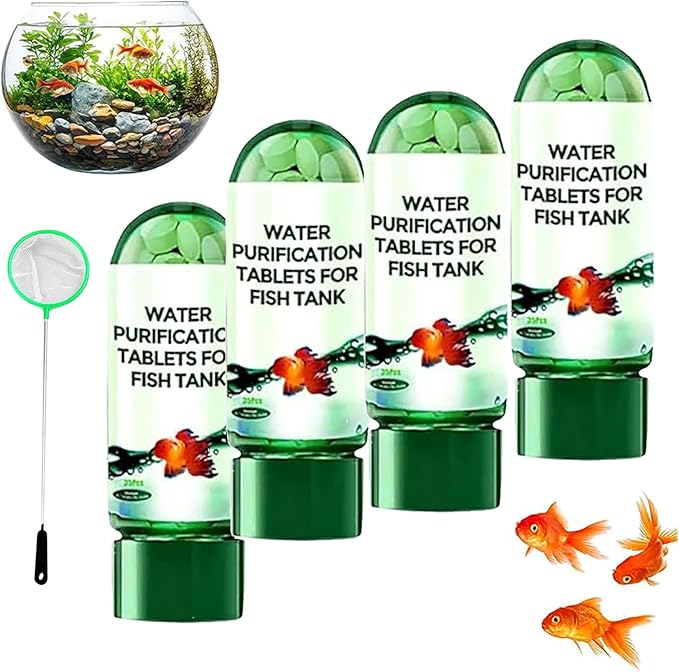 Powerful Aquarium Water Purification Tablet, Water Purification Tablets for Fish Tank, Water Purifying Tablets for Aquariu...