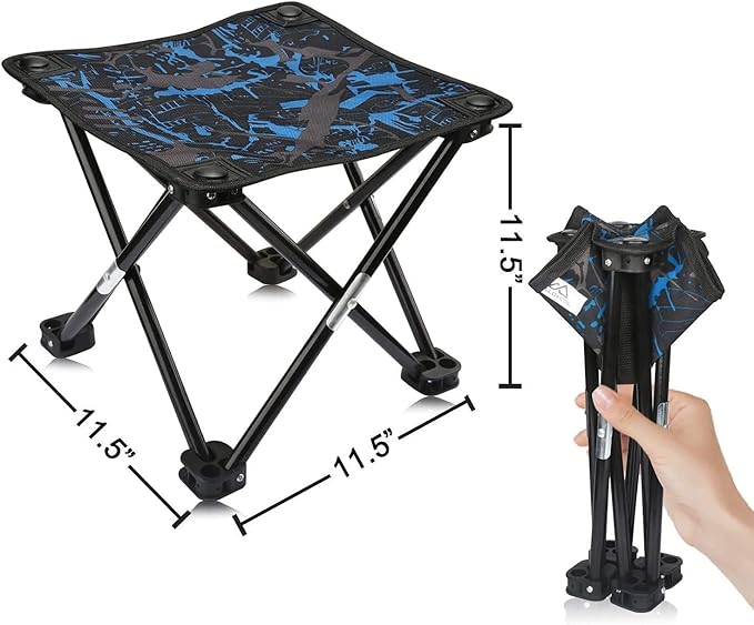 AILLOVCOL Folding Camping Stool Portable Chair Mini Foldable Stool for Adults Fishing Hiking Gardening and Beach with Carr...