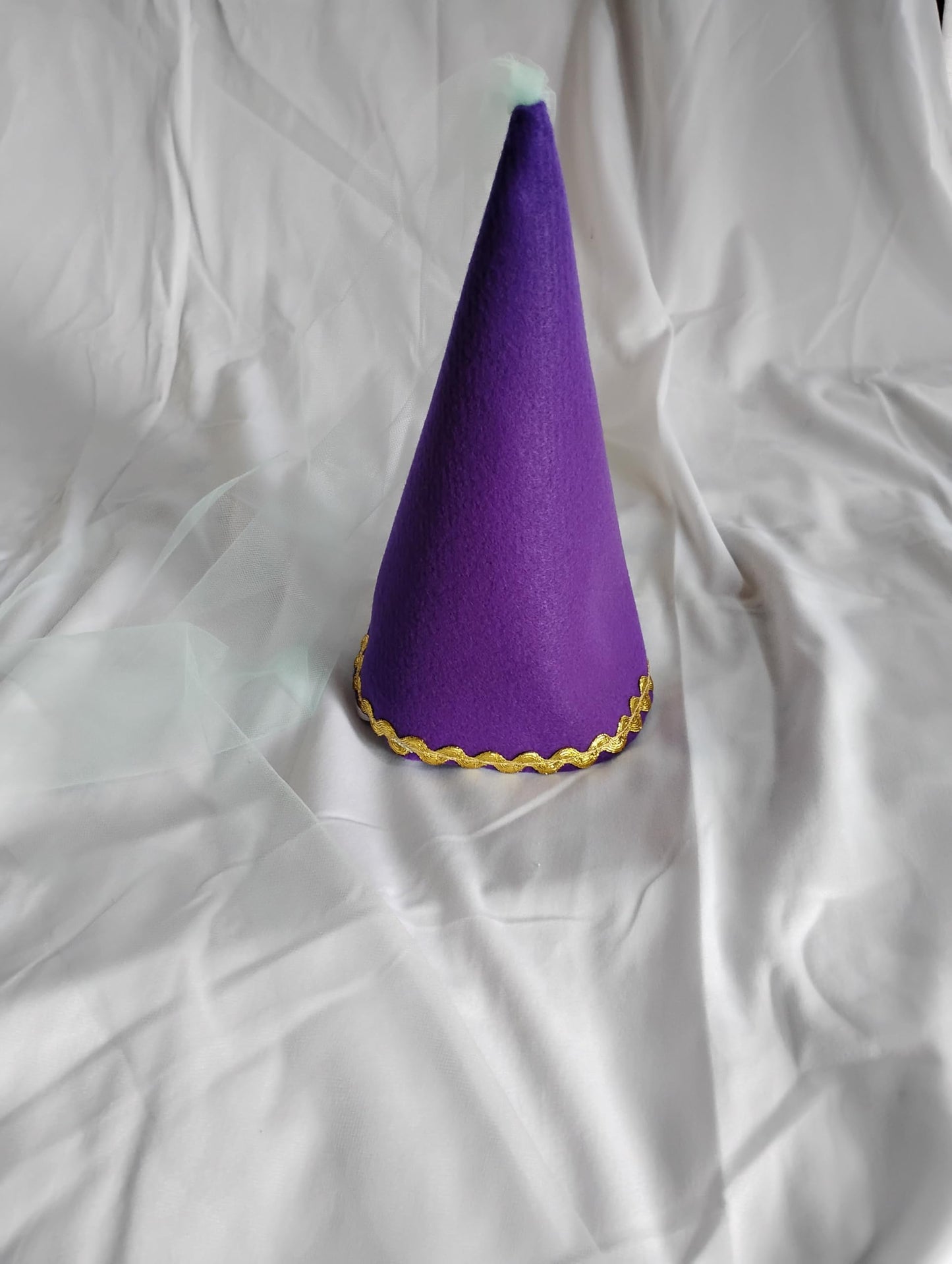 Felt Girls Princess Cone Hat Renaissance Veil Hat Medieval Tulle Hat Dress-up Play Birthday Party Halloween