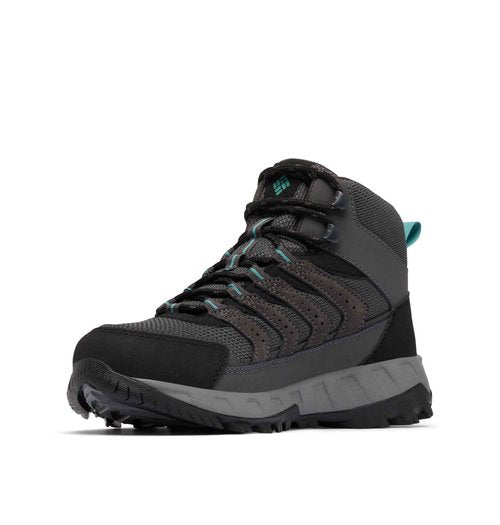 Columbia Womens Strata Trail Mid Waterproof, Dark Grey/Teal, 11
