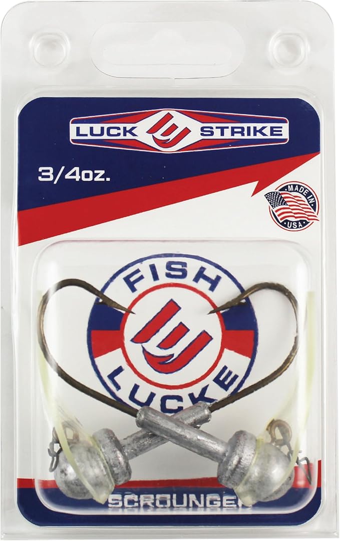 Luck E Strike Original Scrounger Jig Head - Creates Realistic Swimming Action to Soft Plastic Fishing Baits