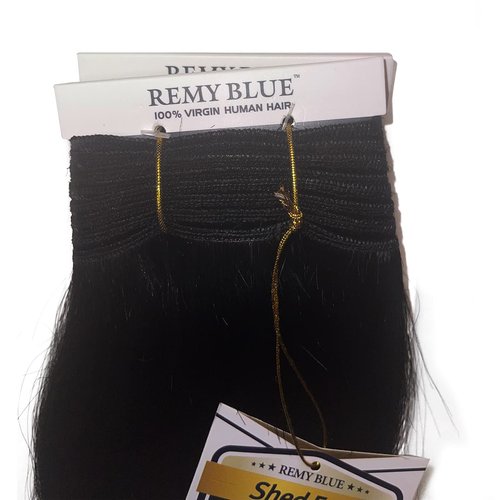 New Remy Yaky-Remy Blue 100% VIRGIN Human Hair Weave- Shed Free&Tangle Free (#1, 14“ packs of 2)