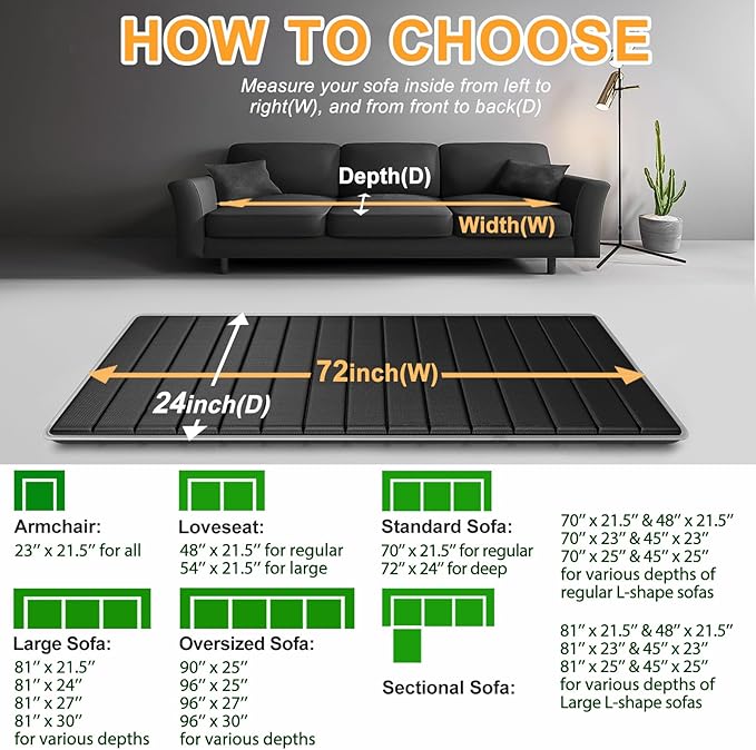LAVEVE Heavy Duty Couch Cushion Support Board for Sagging Sofa, 24''x72'' Extra Thick Solid Wood Under Couch Insert with Anti-Slip Dots, Repair Sagging Spring Sofa and Replace Worn Cushions