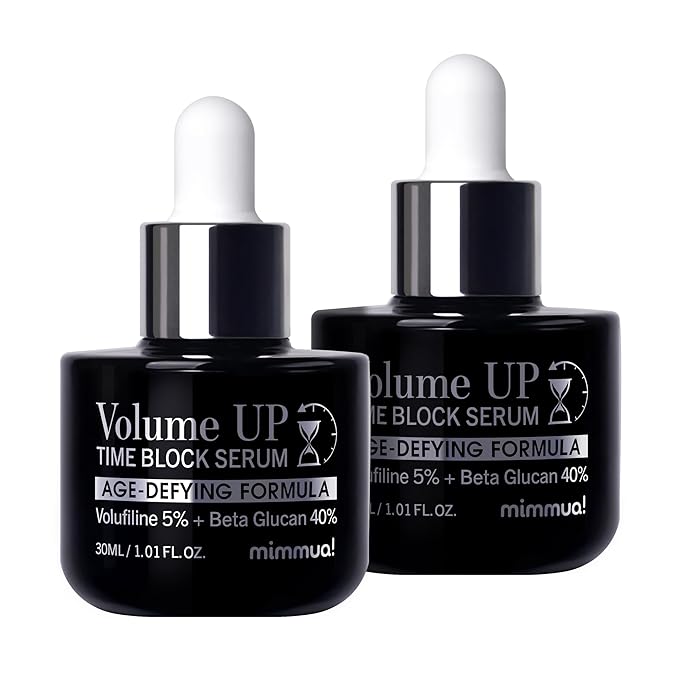 Volume Up Time Block Serum | Anti-Aging 5% Volufiline + 40% Beta Glucan | Plumps Wrinkles by Stimulating Fat Cell Production | Undereye, Forehead, Frown Lines&Neck Wrinkles | 30ml / 2pcs