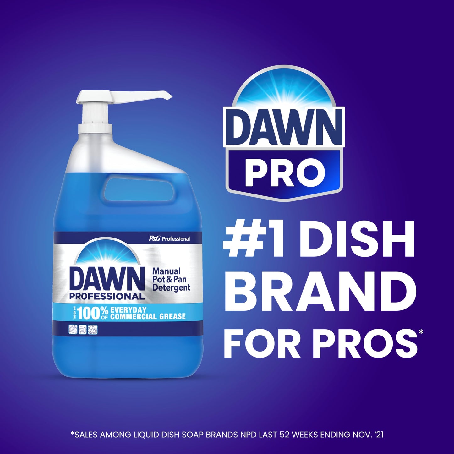 Dawn Professional Manual Pot and Pan Detergent, Dish Soap, Liquid Concentrate, 1 Gallon (Case of 2) with 1 Pump