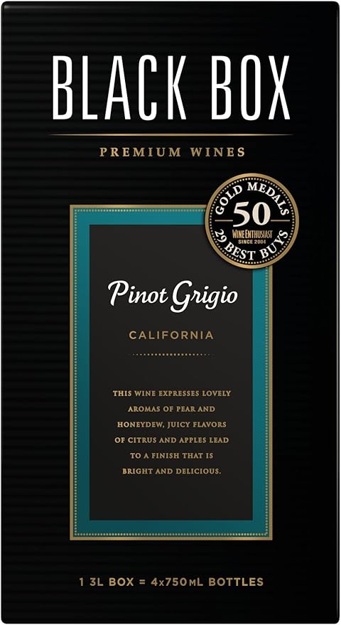 Black Box Pinot Grigio, White Wine, 3 Liters Bottle