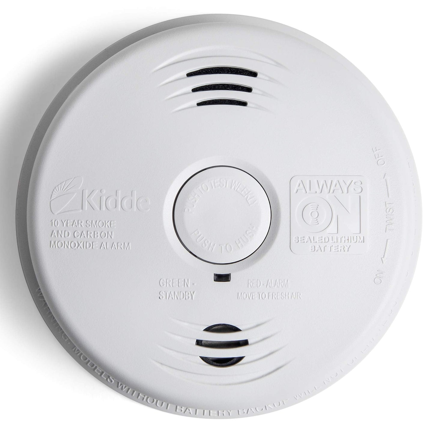 Kidde Smoke and Carbon Monoxide Detector Alarm with Voice Warning | Hardwired w/10 Year Lithium Battery Backup | Interconnectable | Model # i12010SCO, White