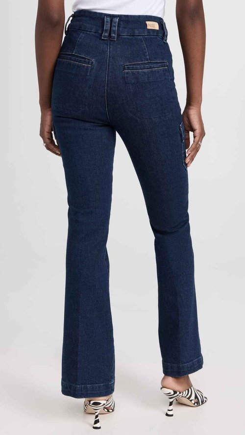 PAIGE Women's Dion 32" Jeans with Cargo Pockets, Gracie Lou, Blue, 32