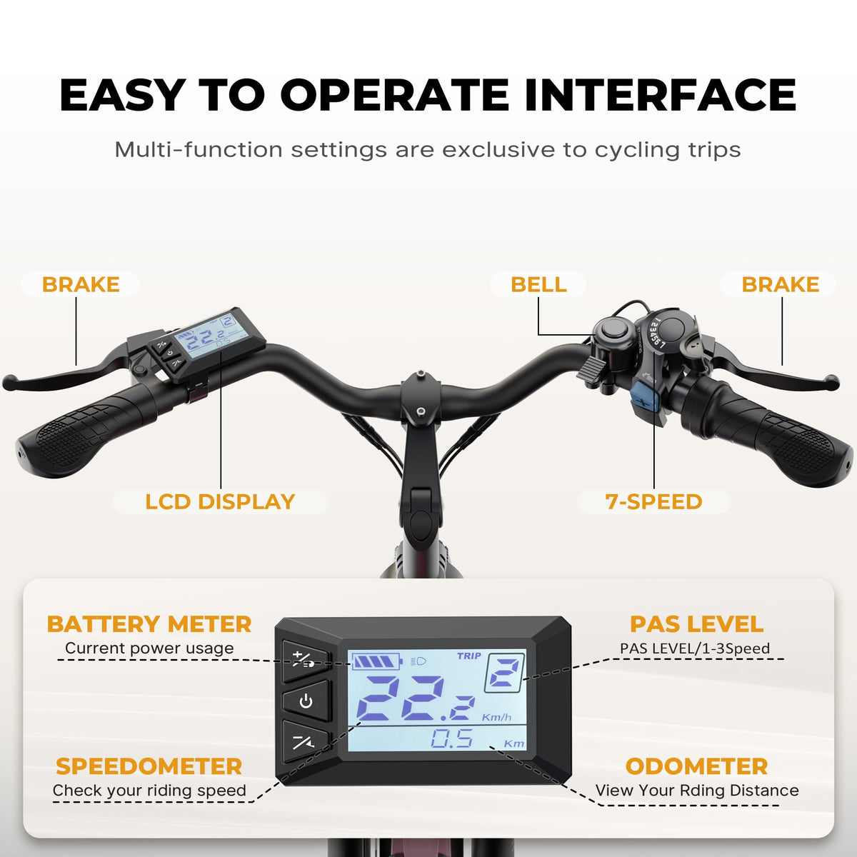VARUN Electric Bike - 500W Adult Ebike Up to 40Miles, 48V Removable Battery, Shock Absorber, 7-Speed and Dual Disc Brakes,Stylish 26" Cruiser E-Bike Suitable for Commuting and Leisure