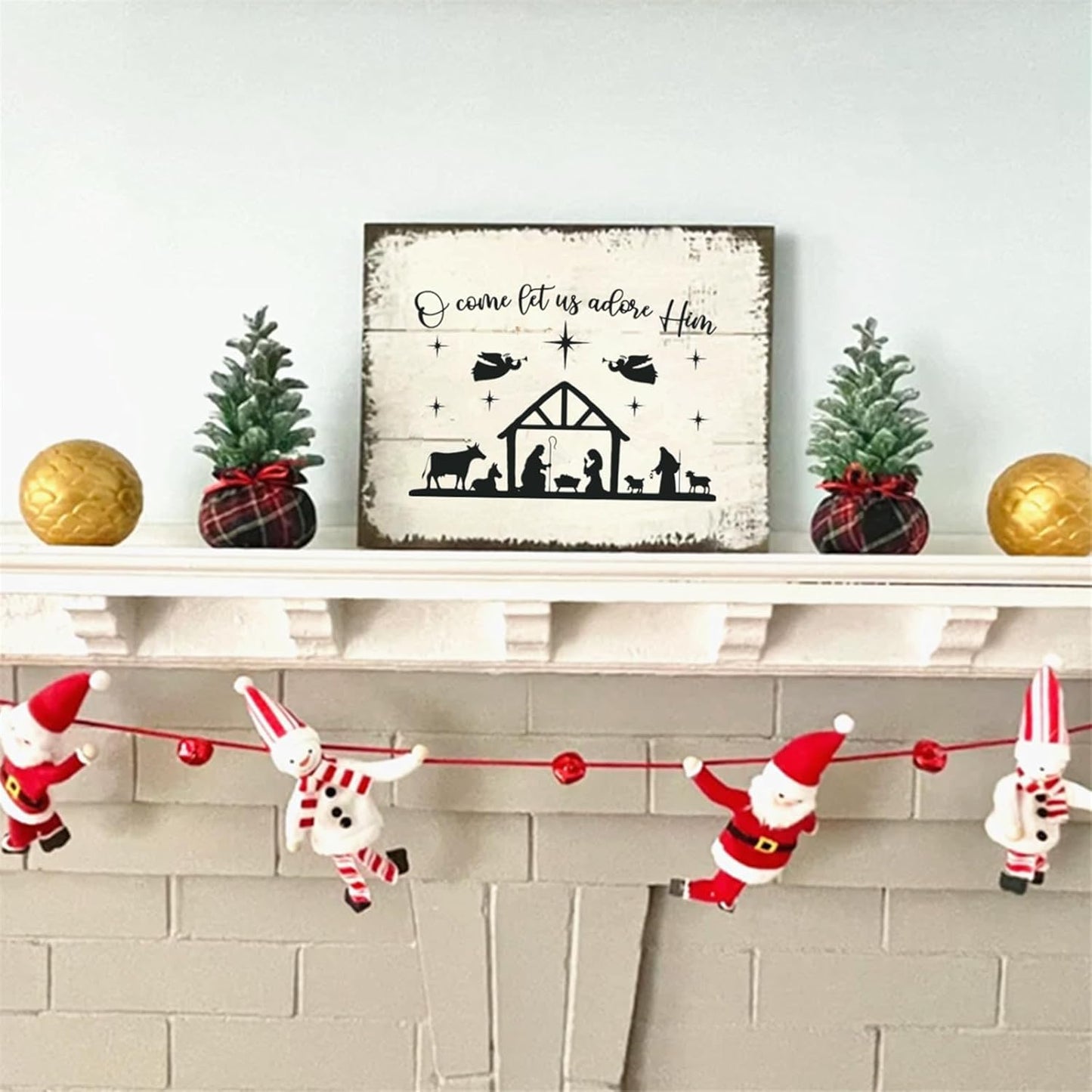 Wonderful Time Christmas Stencils Self Adhesive Silk Screen Stencil Reusable Silk Screen Transfer Winter Xmas Screen Print Stencil for Craft on Wood, Fabric, Wall, Windows, DIY Home Christmas Decor